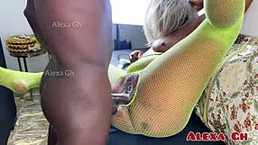 ⭐️Cum deep in young ebony's shaved pussy pounded hard!