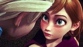 elsa slips fingers into anna's wetness before plunging deep in frozen futa fantasy
