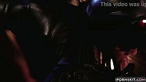 french latex aiden ashley sucks giovanni francesco's monster cock in dark knight parody