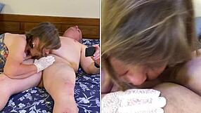 granny carmen gags on cock craving every drop of hot cum down her throat