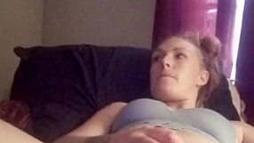my snow bunny's shaved pussy throbs horny with toys