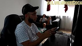 My stepdaughter melany lopez seduces me soldierhugecock for huge cock in tight pussy