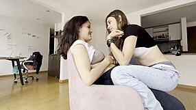 her clit gets hard as the straight salon bitch dives in