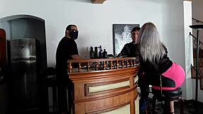 blonde milf bride sneaks from wedding bar for bareback fuck gaping her fat ass cum in mouth for cuckold husband