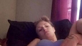 my snow bunny's shaved pussy throbs horny with toys