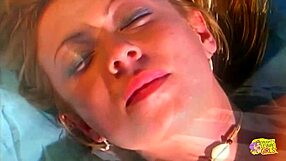gorgeous brunette licks her lesbian friend's pussy outdoors in bikinis using a vibrating sex toy up close