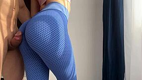Stepbrother grinds humps my big ass leggings yoga fetish cum before gym workout?