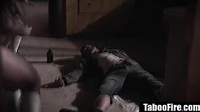 SLUTTY TEEN THREESOME gets ROUGH FACE FUCKED by HOMELESS STUD pounding blonde brunette students hardcore