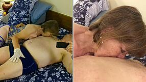 granny carmen gags on cock craving every drop of hot cum down her throat