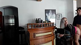 blonde milf bride sneaks from wedding bar for bareback fuck gaping her fat ass cum in mouth for cuckold husband