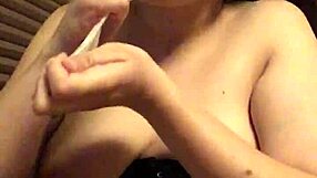 arab milf slurps cum from used condom like a desperate slut