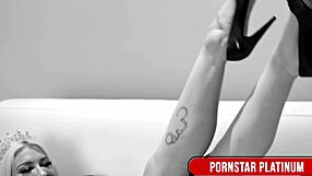 Horny Princess Leya Falcon Stuffs Huge Dildos into Curvy Blonde Ass and Tits