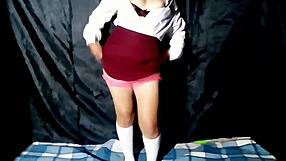 Horny Mexican Schoolgirl Masturbates Outdoors for Teacher