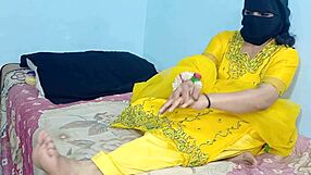 desi bhabhi in yellow dress rides cock cowgirl bareback with juicy pussy moans