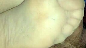 homemade footjob feels so good in those tan stockings teasing every inch sensually