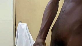 busting nuts in public toilet with monster bbc 💦🚽