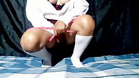 Horny Mexican Schoolgirl Masturbates Outdoors for Teacher