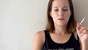 ever wonder what a hot brunette does while smoking and teasing you