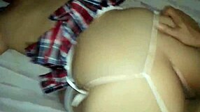 damn this naughty schoolgirl skipped class to measure my cock and give her juicy pussy to her master who cums deep inside