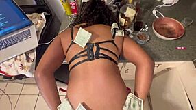 hot atlanta stripper bends for bbc anal in str8rich kitchen post-club