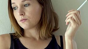 ever wonder what a hot brunette does while smoking and teasing you