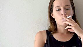 ever wonder what a hot brunette does while smoking and teasing you
