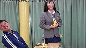 Sayaka Mizuki spits on man's food while he devours it hungrily!