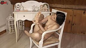 Oiled Feet Shine on Petite Italian Doll's Sexy Barefoot Body
