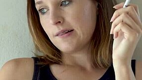ever wonder what a hot brunette does while smoking and teasing you