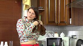 stunning hairy armpit babe in kitchen moans to seduce you 😍