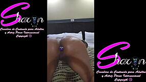 Oiled mexican big ass tits get licked in bedroom closeup
