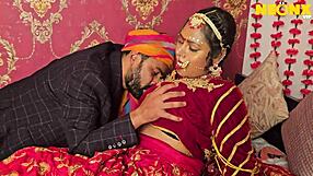 Newlywed indian bride hairy pussy licked fucked hard by husband at wedding