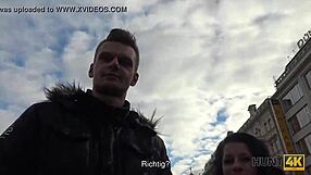 hunt4k busty brunette jocelyne lets cash fuck her shaved pussy outdoors