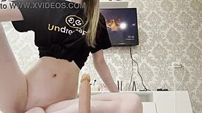 watch me stuff panties in pussy while dildoing my ass