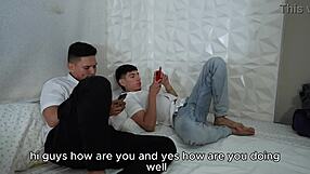 i love how this latina with perfect tits takes two huge cocks in threesome part 1 esteban gamboa