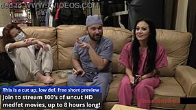 Blaire Celeste Spreads Shaved Pussy in Latex Skirt