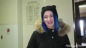 russian street pickup skinny teen with tattoos bent over fucked rough doggystyle in hotel quickie