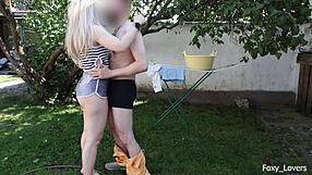 girlfriend shorts laundry spray turns wild fuck