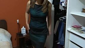 Beautiful Stepmom Strips Nylons I Film Her Masturbating Cum