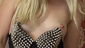 blonde lifts skirt flashes panties pees hairy on toilet