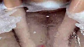 my sexy girlfriend in bath gives close-up handjob to monster cock with underwater cumshot