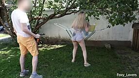 girlfriend shorts laundry spray turns wild fuck