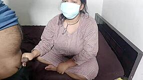 indian housewife couple sneaks bedroom fun at night