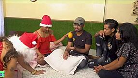 indian wives SWAP at XMAS PARTY for wild GROUP SEX