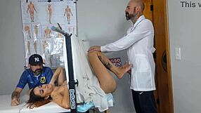 false gynecologist rips clothes fucks redhead wife creampie cuckold