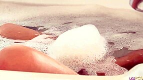 Asian Lesbian's Pierced Nipples Licked In Jacuzzi Muff Dive