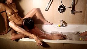fucking my hot roommate's tight pussy right in the tub