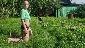 anastasia dominates sasha earth with outdoor strapon anal pounding