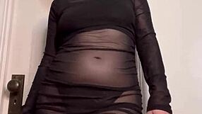 goddess ellie rowyn sways teasing huge ass in sheer dress