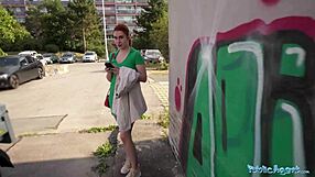 public pickup kaira rides bareback cowgirl doggystyle redhead big cock outdoor pov